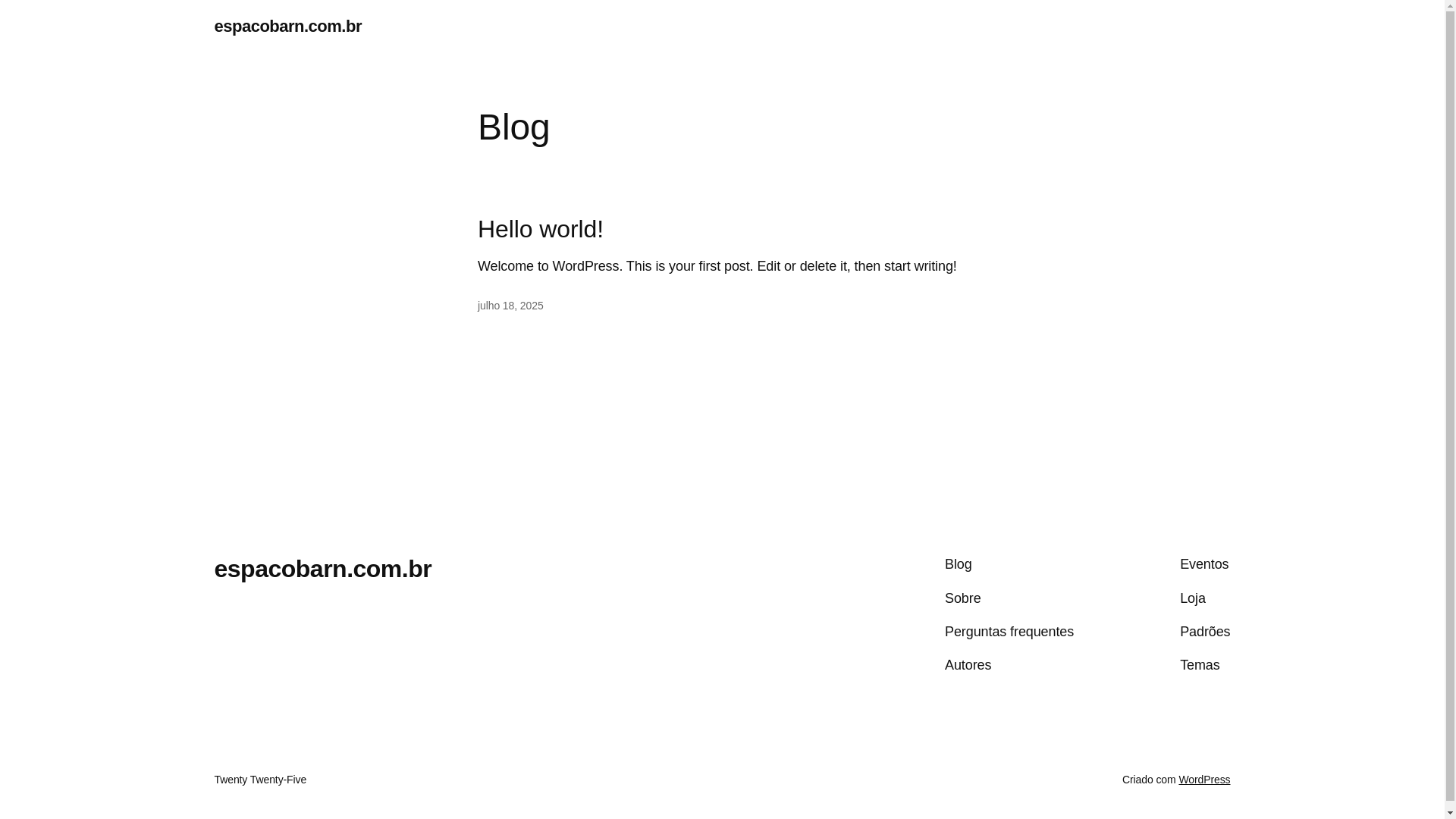 website screenshot of https://espacobarn.com.br/