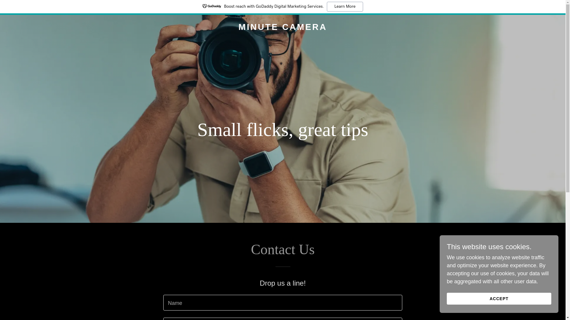 website screenshot of https://minutecamera.com/