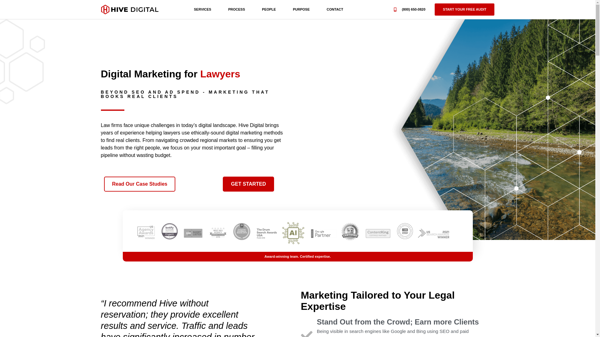 website screenshot of https://choosehivedigital.com/