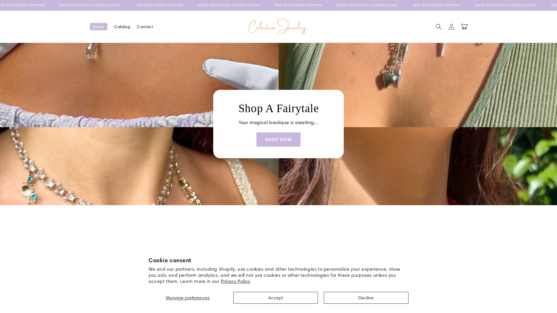 website screenshot of https://celestriajewelry.com/