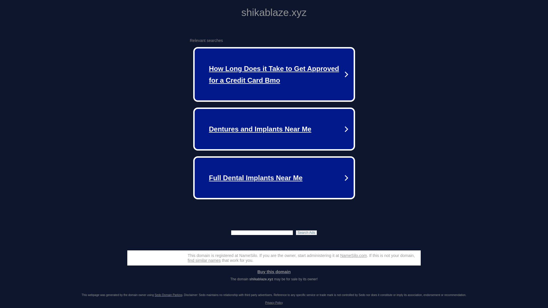 website screenshot of https://shikablaze.xyz/