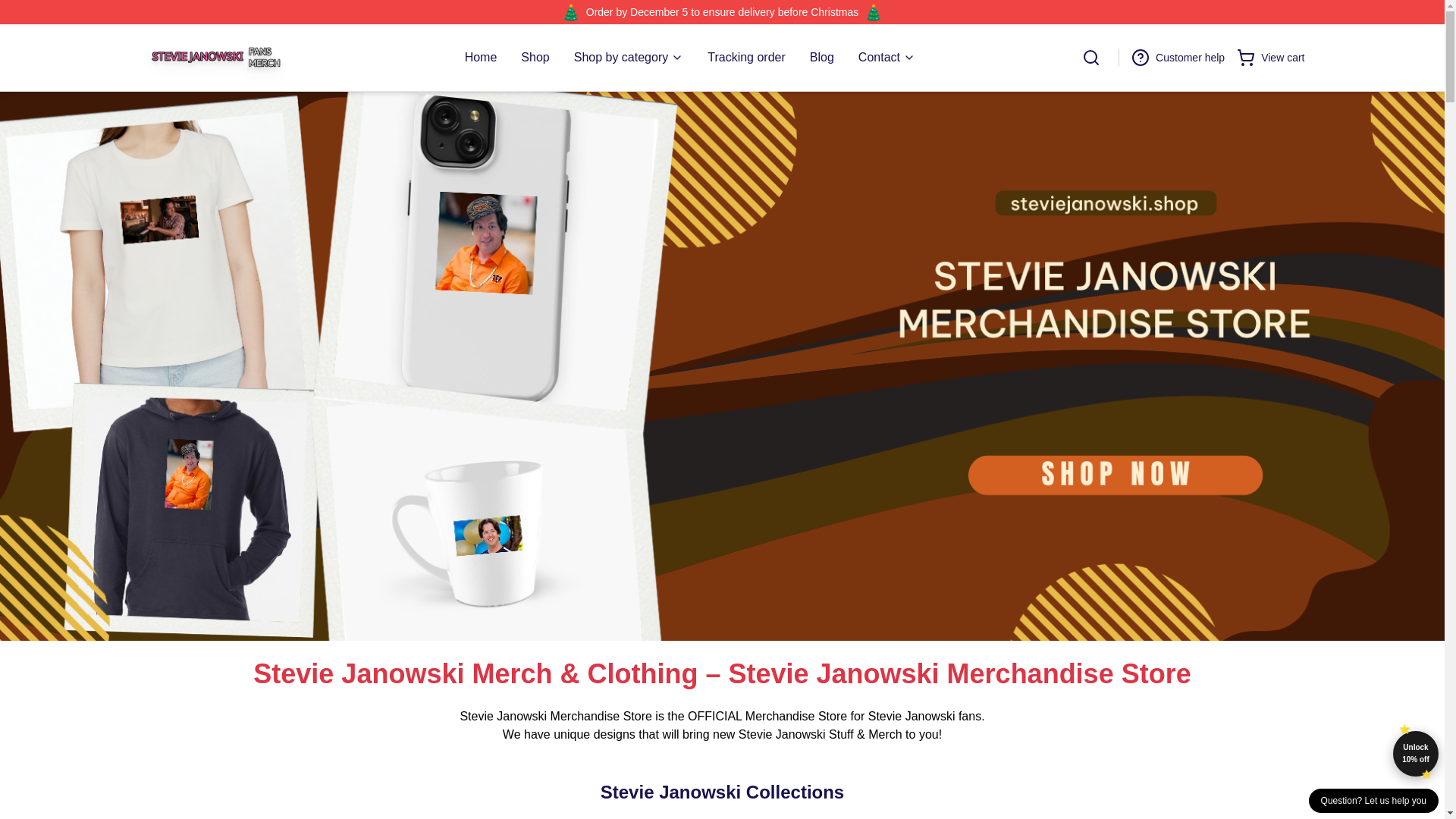 website screenshot of https://steviejanowski.shop/