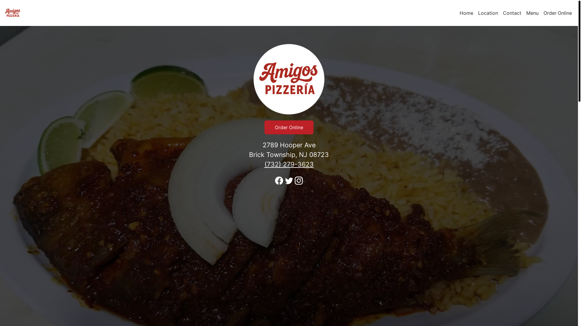 website screenshot of https://losamigospizzamexicanfood.com/