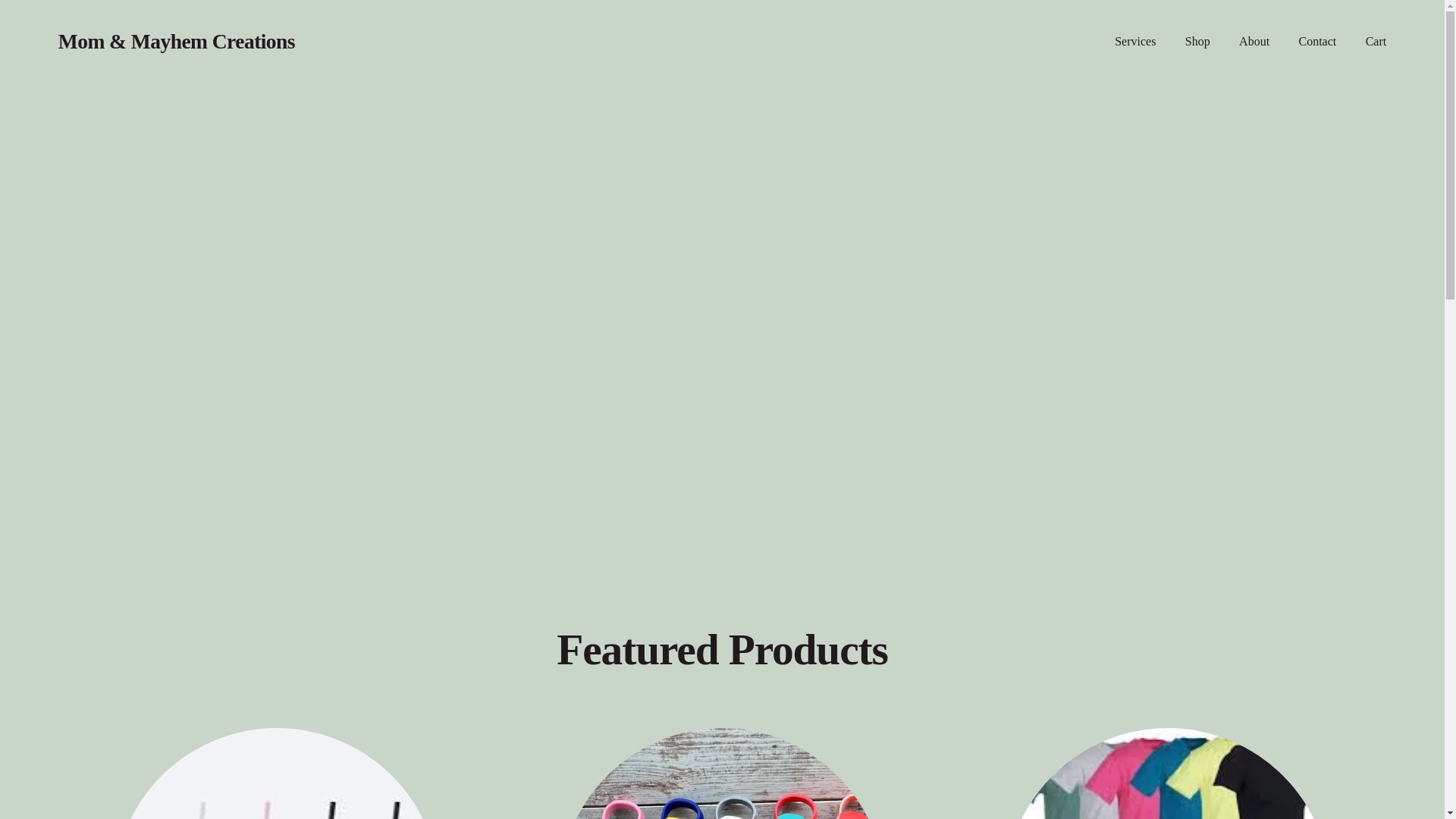 website screenshot of https://mommayhemcreations.org/