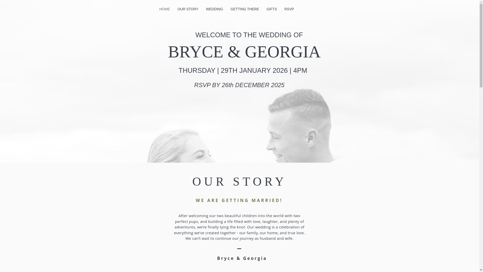 website screenshot of https://bryceandgeorgia.com.au/