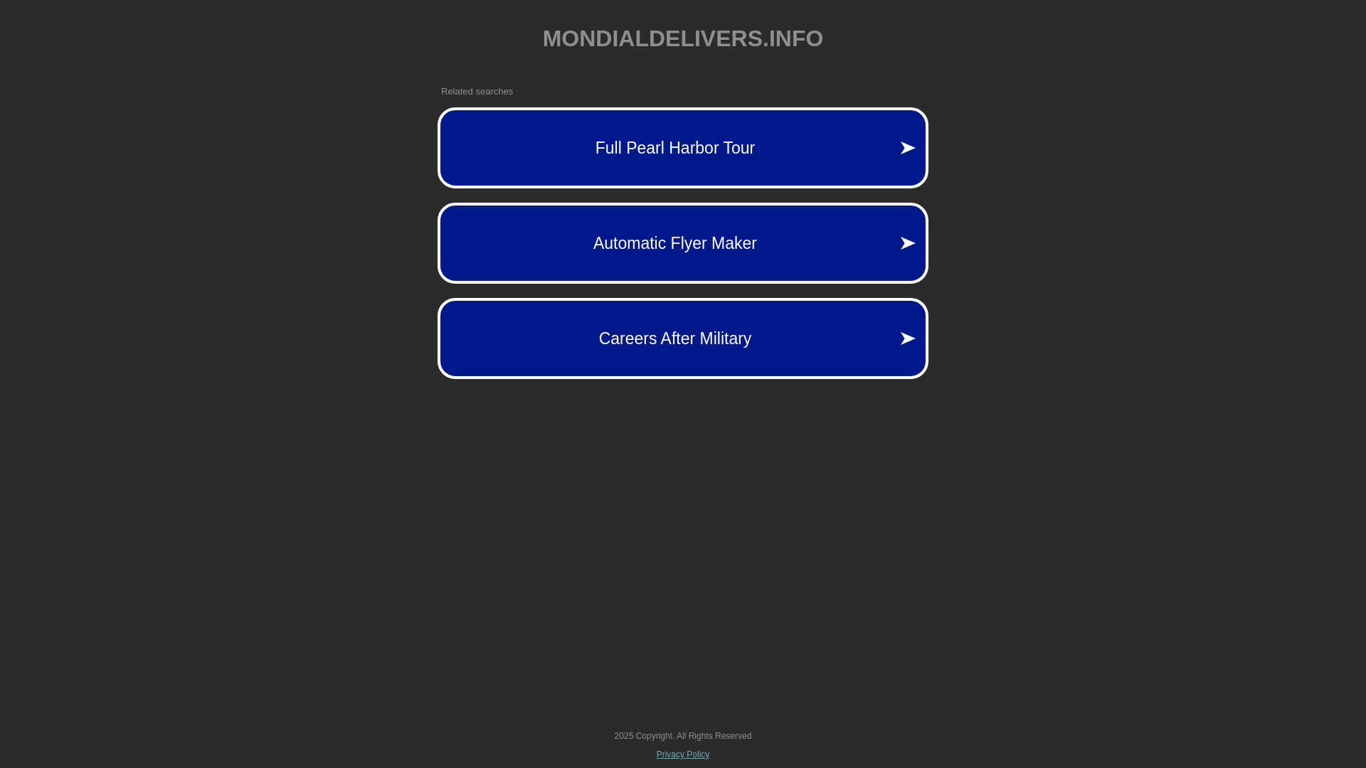 website screenshot of https://mondialdelivers.info/