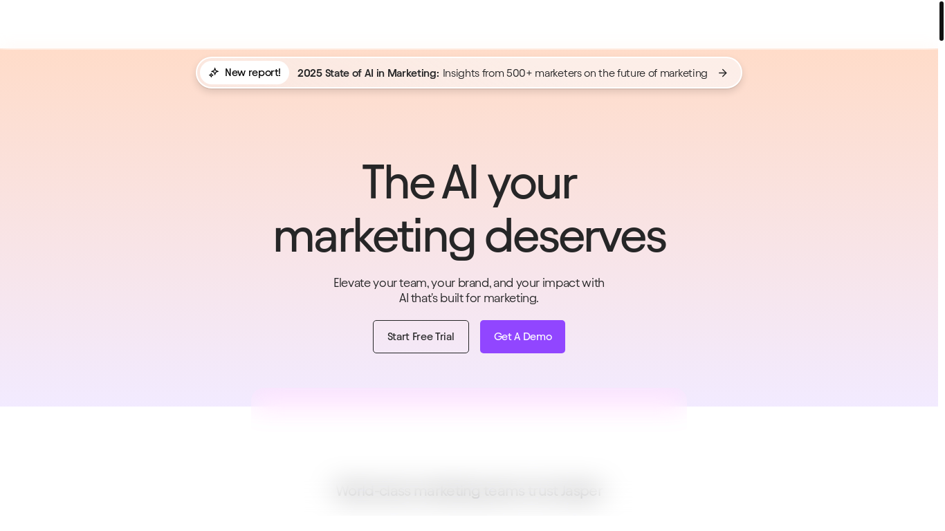 website screenshot of https://www.jasper.ai/