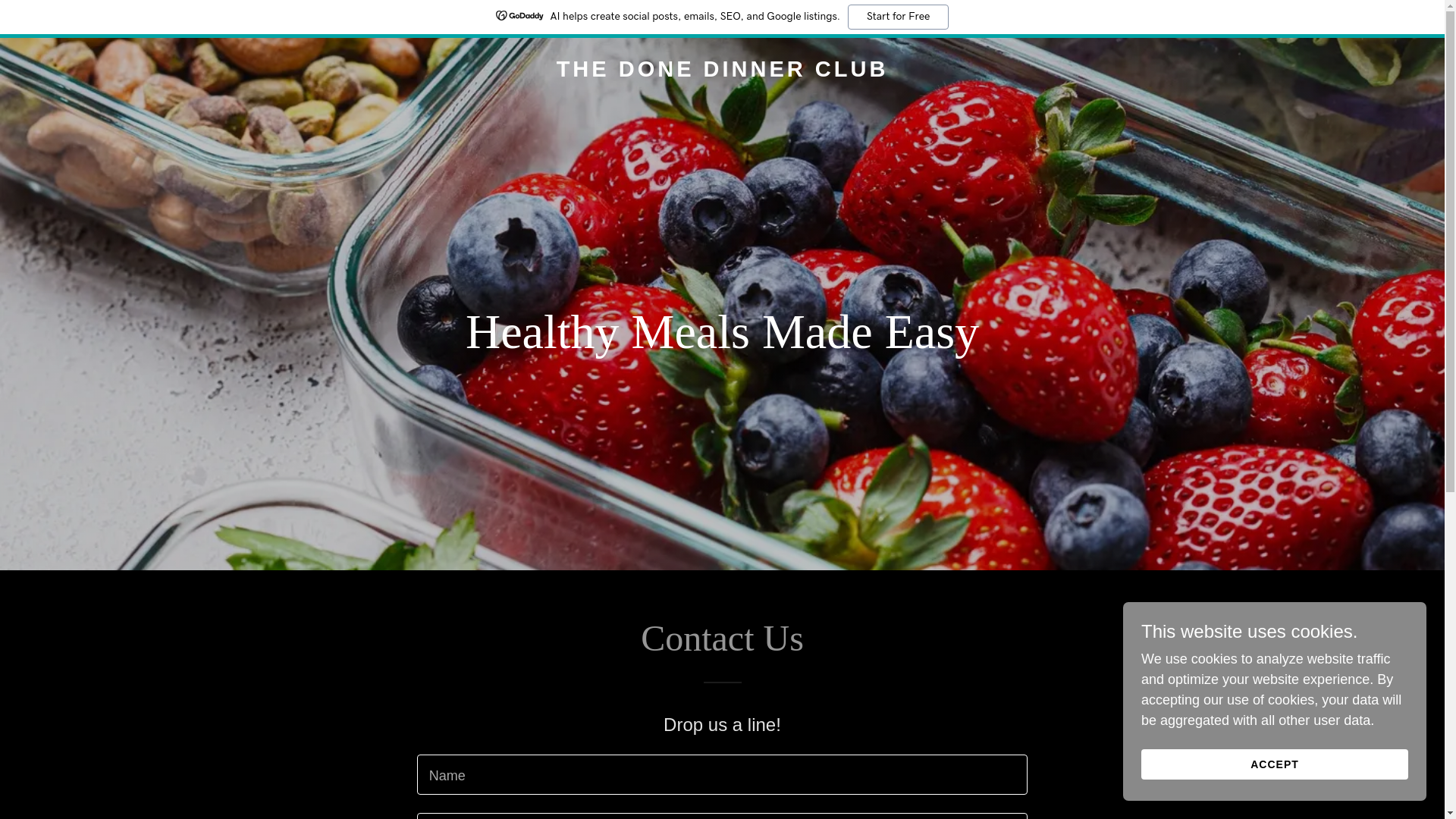 website screenshot of https://thedonedinnerclub.com/