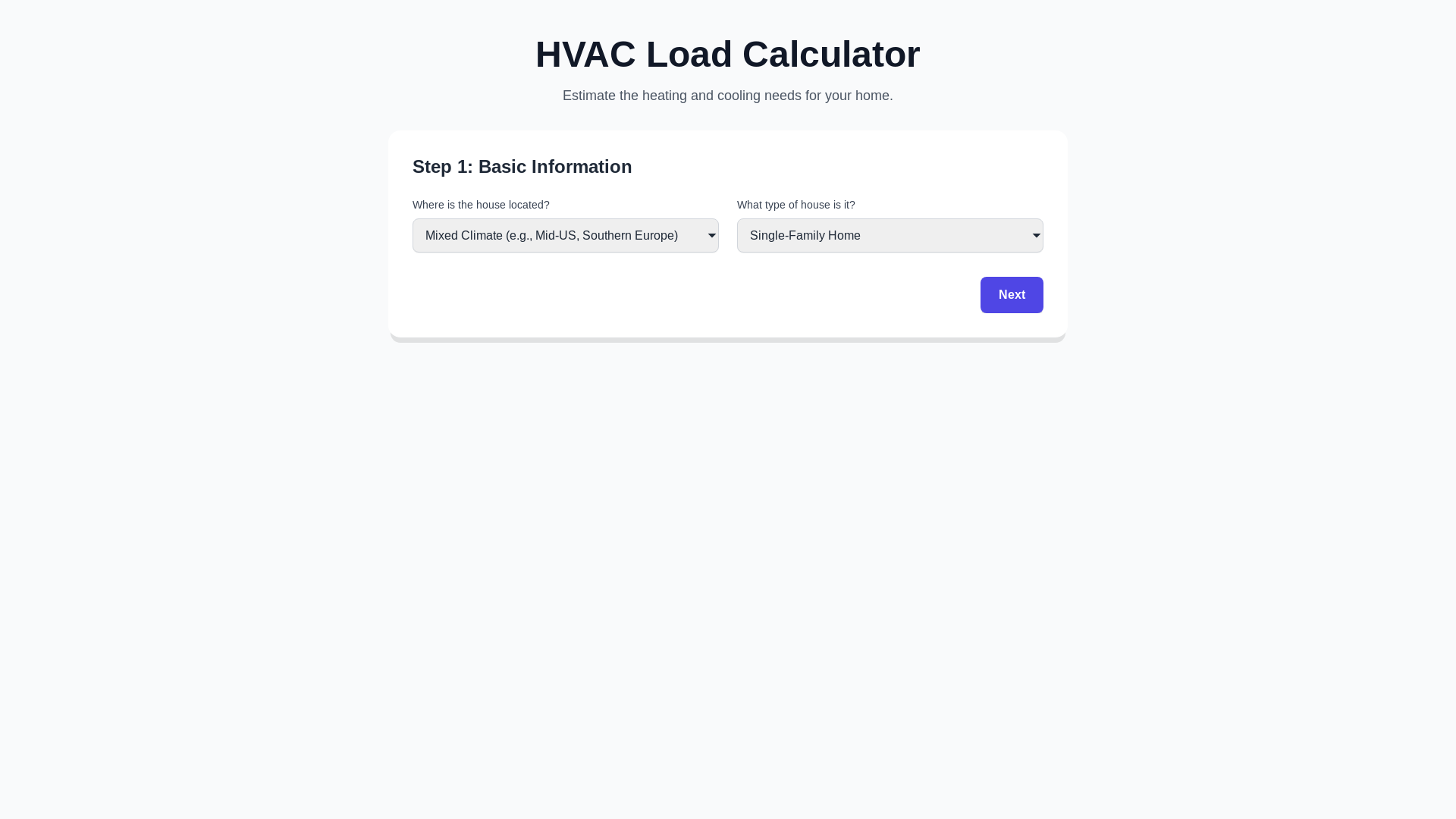 website screenshot of https://heat-loss-calculator.pages.dev/