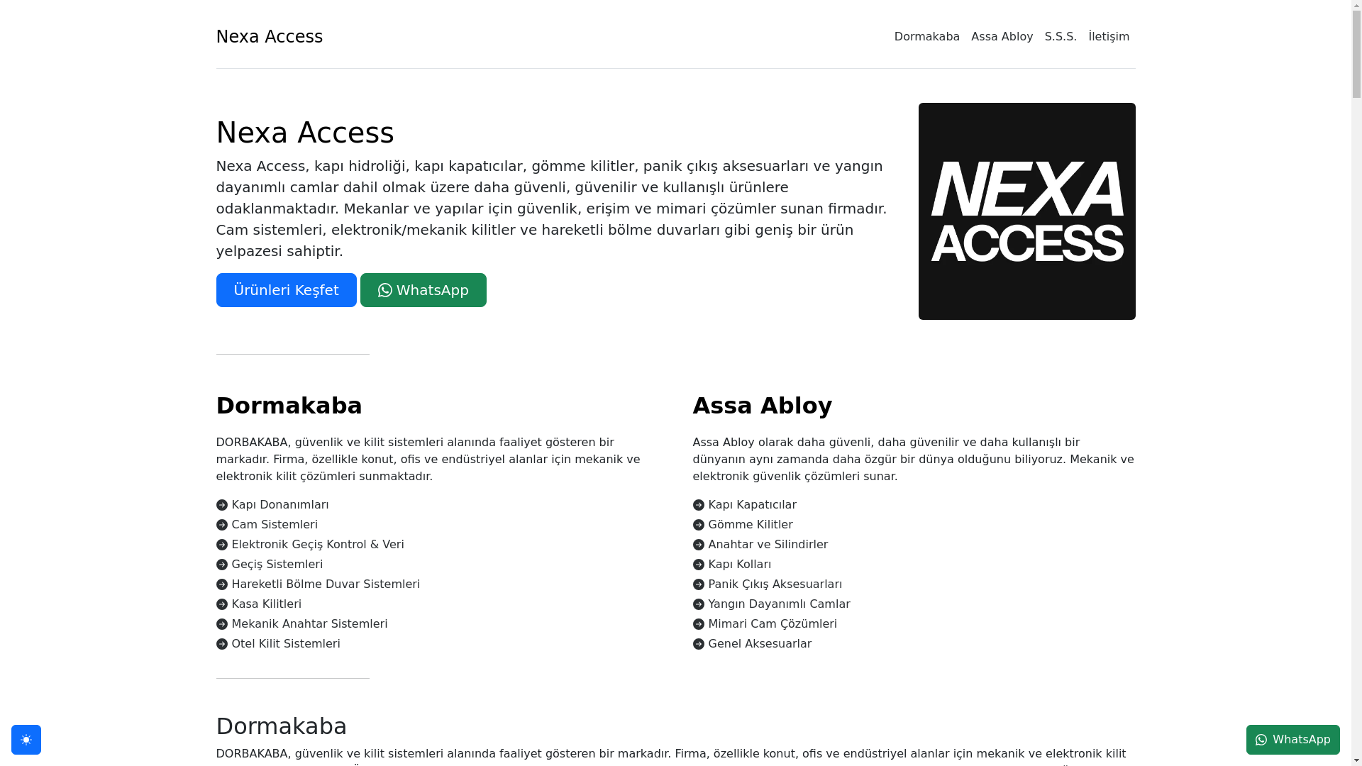 website screenshot of https://nexaaccess.com/