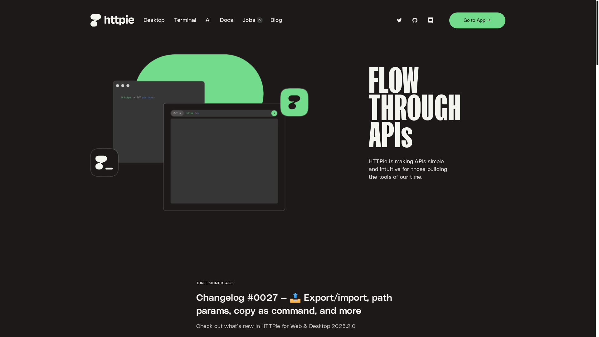 website screenshot of https://httpie.io