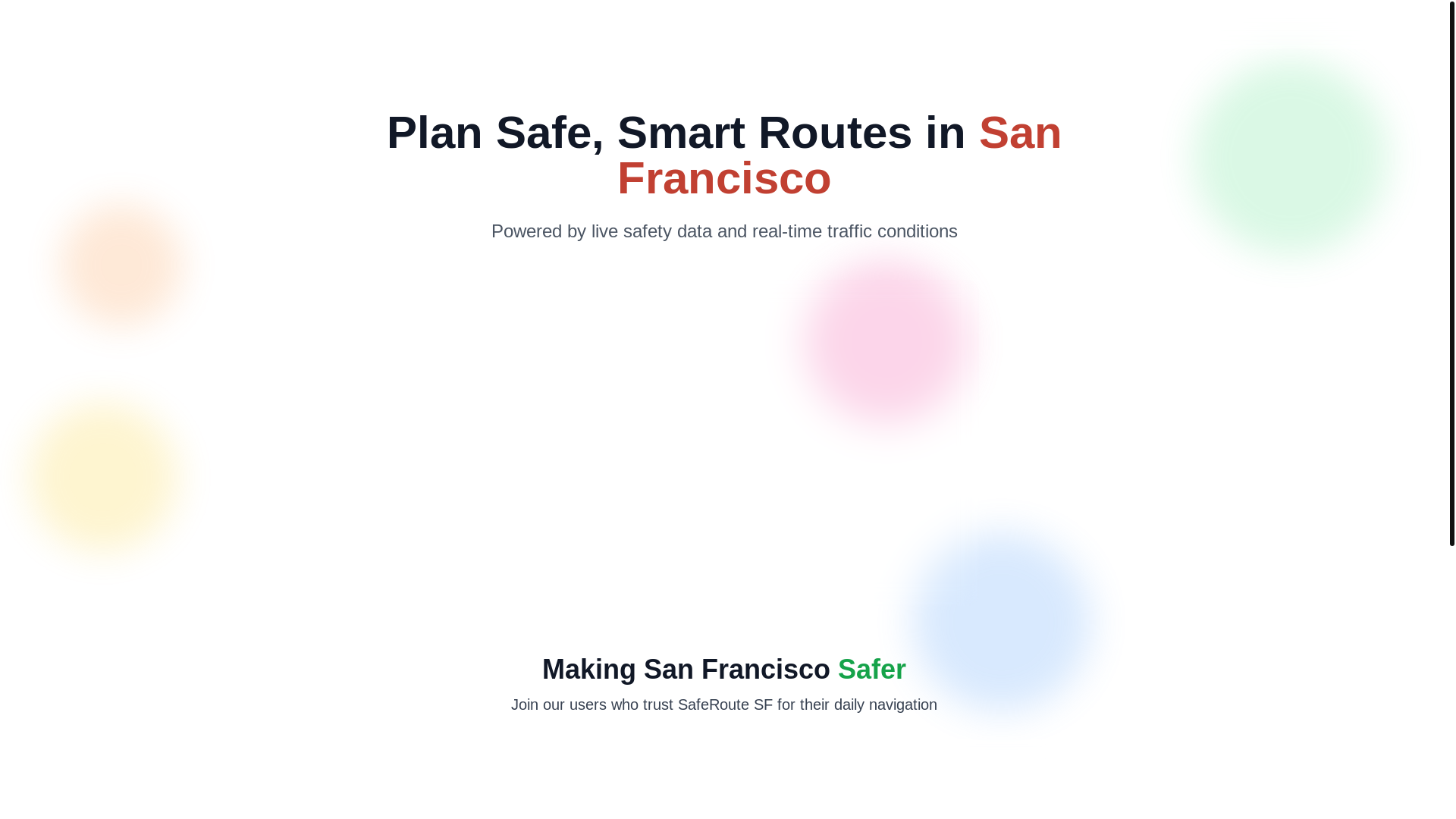 website screenshot of https://saferoutesf.com/