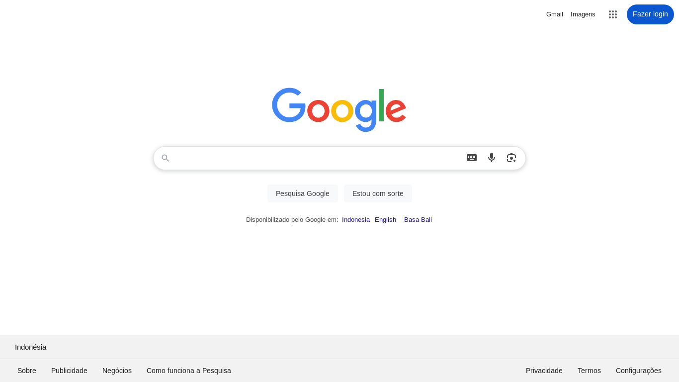 website screenshot of https://www.google.com.br/?hl=pt-BR