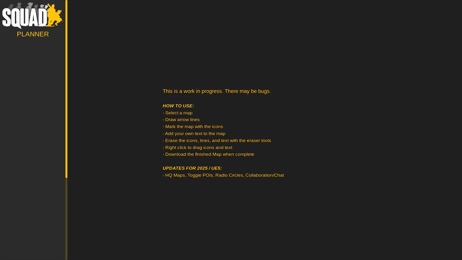 website screenshot of https://squadplanner.app/