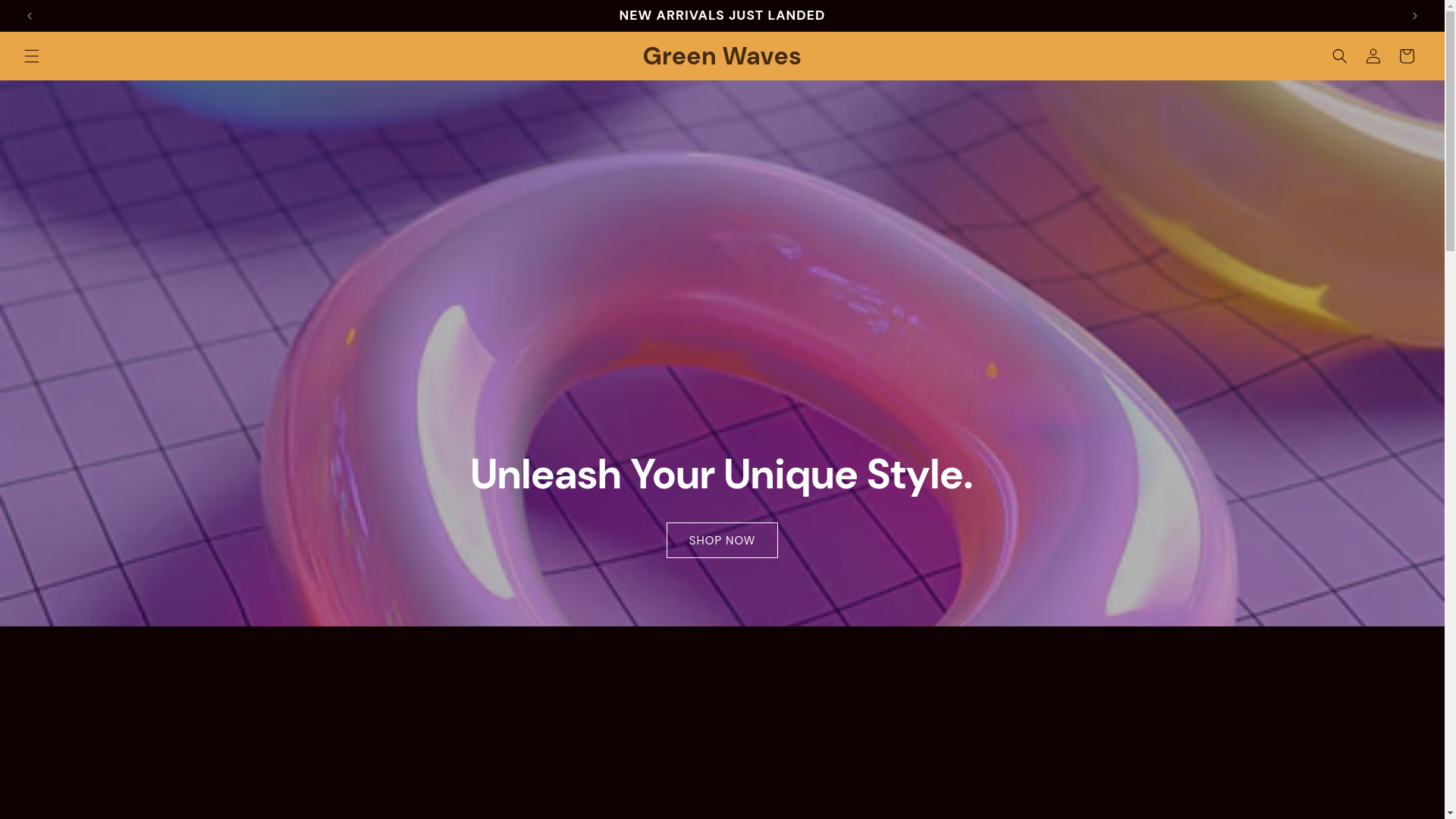 website screenshot of https://greenwaves.shop/