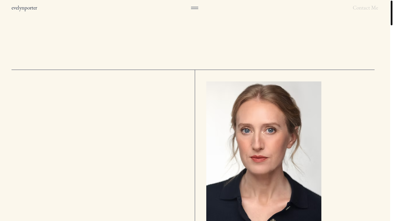 website screenshot of https://evelynporter.com/