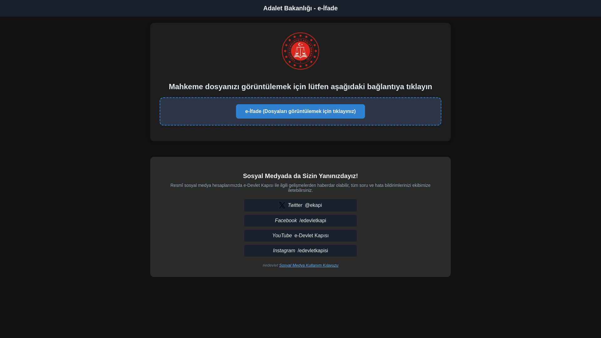 website screenshot of https://adaletbakanligigov.xyz/