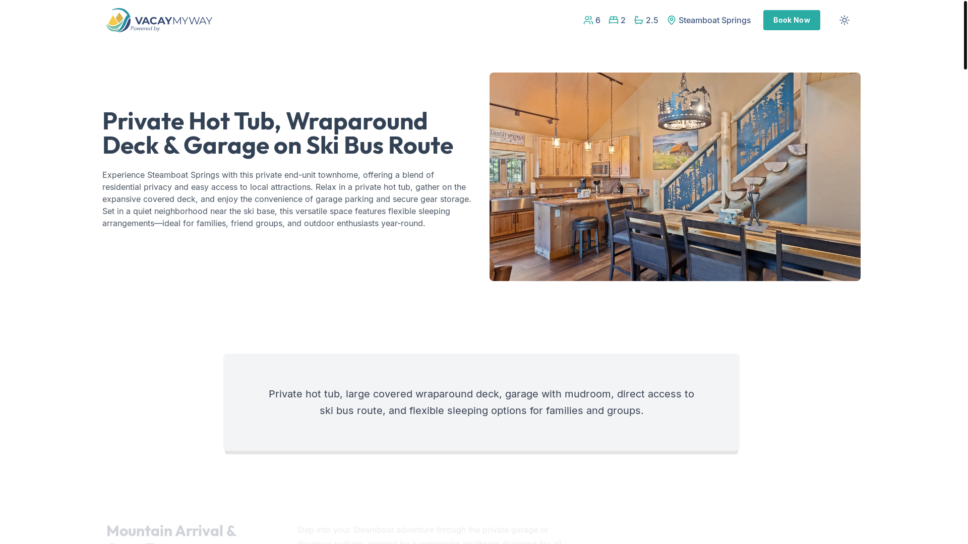 website screenshot of https://tranquilalpine.vacations/