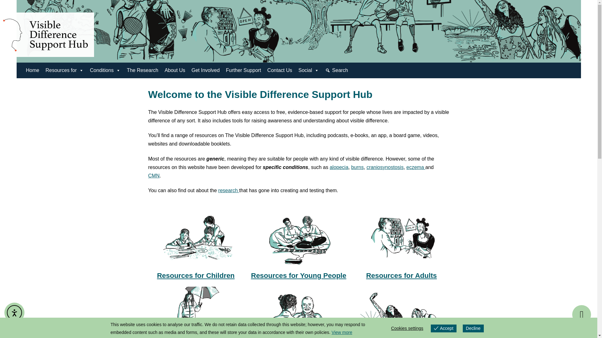 website screenshot of https://visibledifferencesupporthub.com/