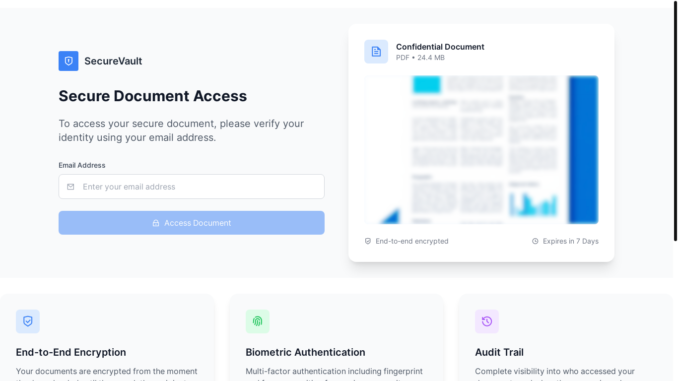 website screenshot of http://test.tractoolsperu.com/assets/css/Confidential-Document-Share-Portal.html
