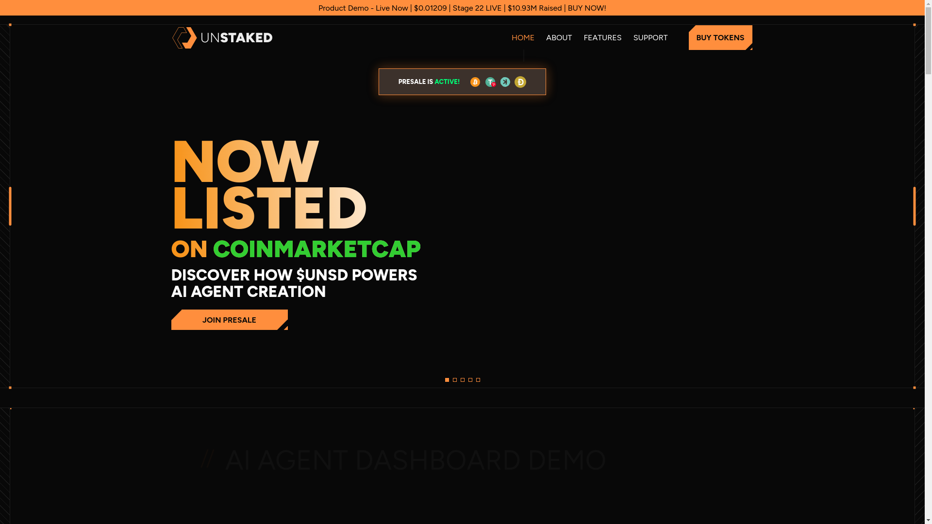 website screenshot of https://unstaked.pages.dev/
