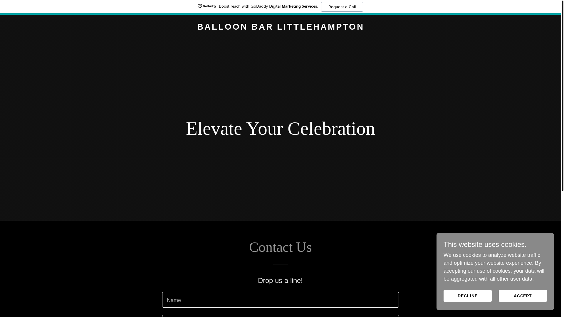 website screenshot of https://balloonbarlittlehampton.co.uk/