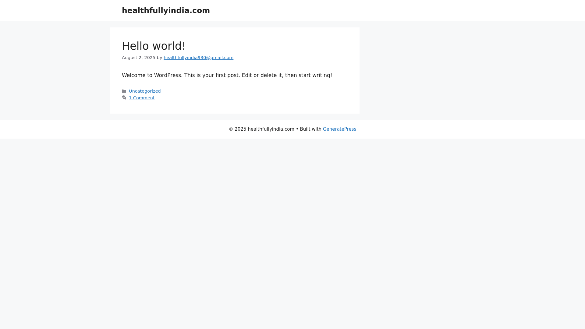 website screenshot of https://healthfullyindia.com/