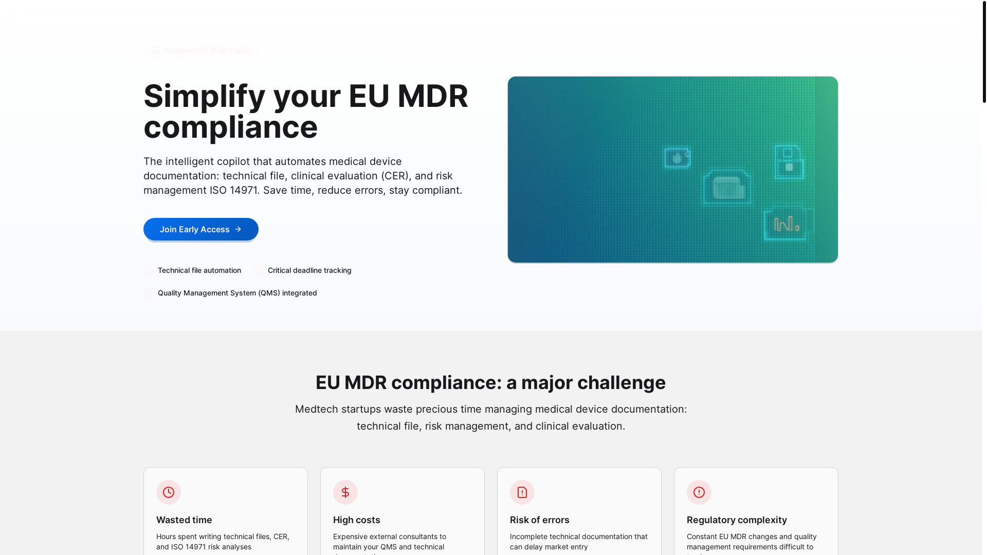 website screenshot of https://mdrtrack.eu/