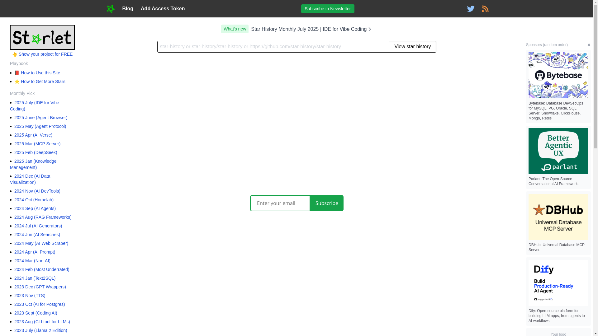 website screenshot of https://star-history.com