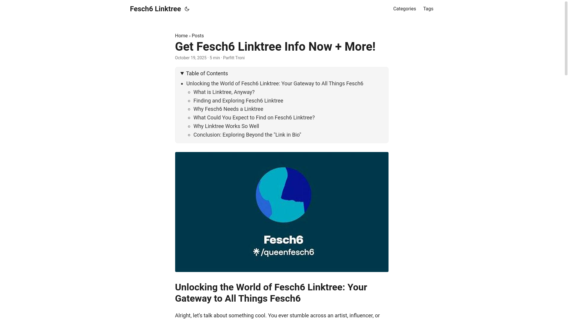 website screenshot of https://fesch6-linktree.pages.dev/