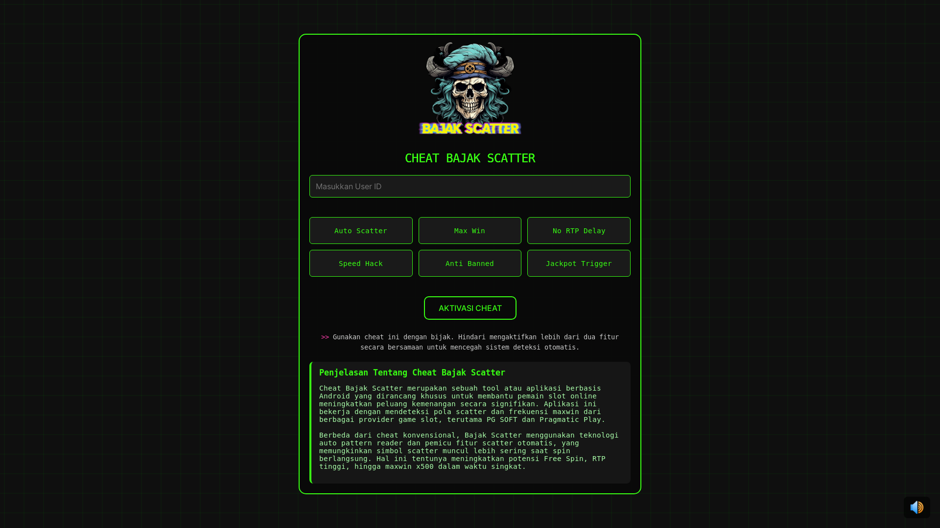 website screenshot of https://bajakscatter-f2t.pages.dev/