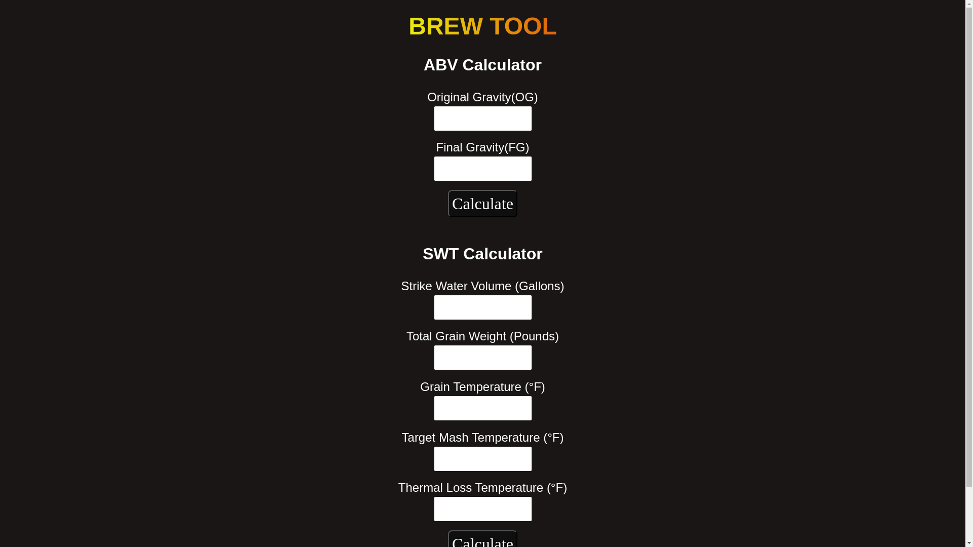 website screenshot of https://brew-tool.com/