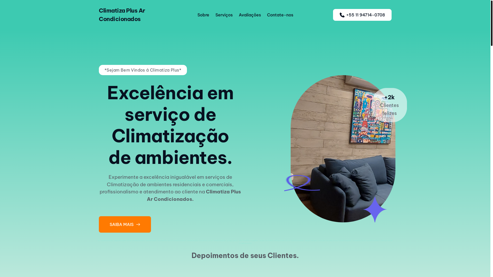 website screenshot of https://climatizaplus.com/