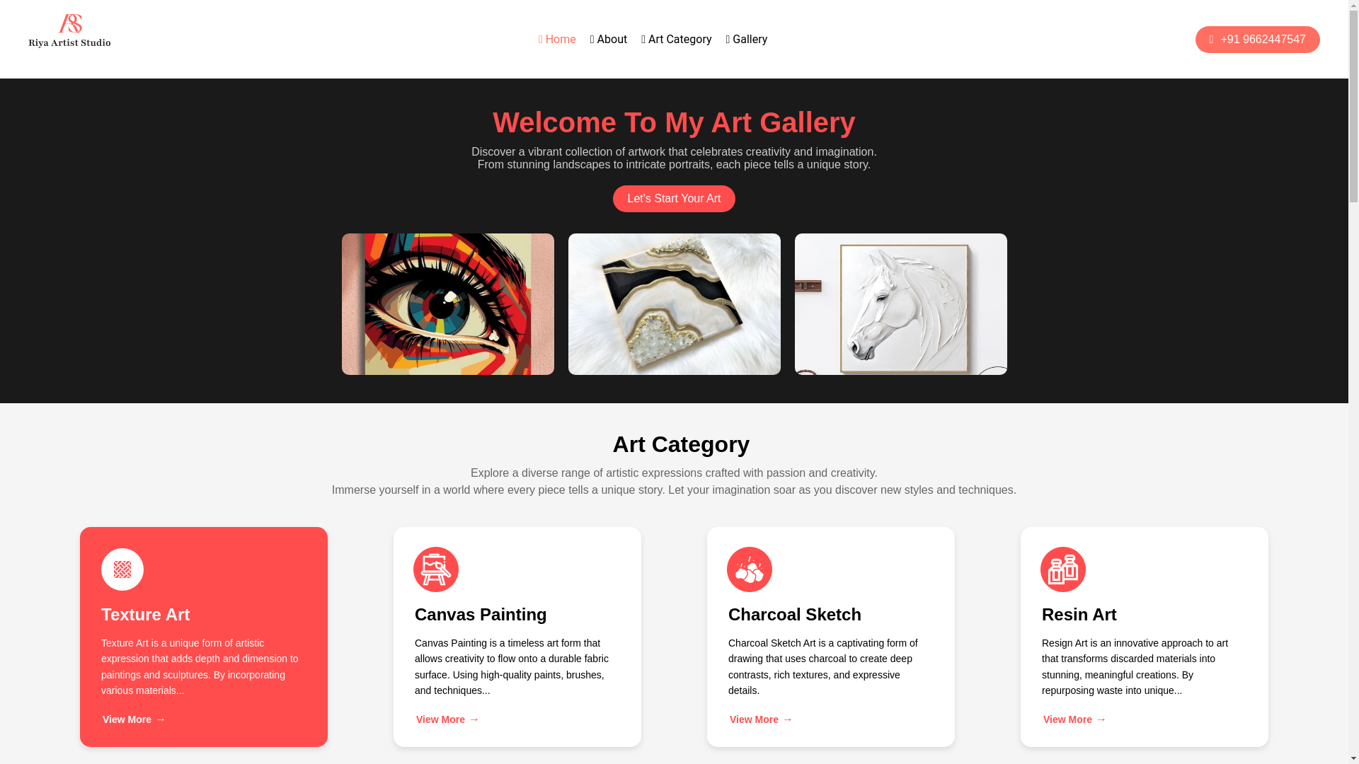 website screenshot of https://riya-art-studio.com/
