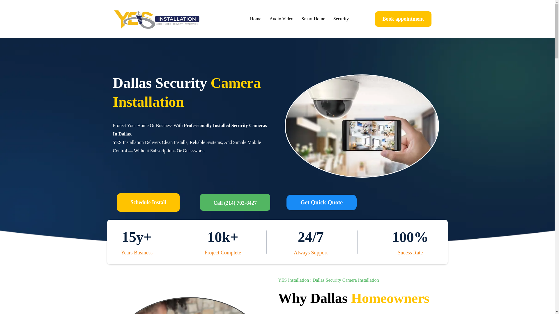 website screenshot of https://dallassecuritycamerainstallation.com/