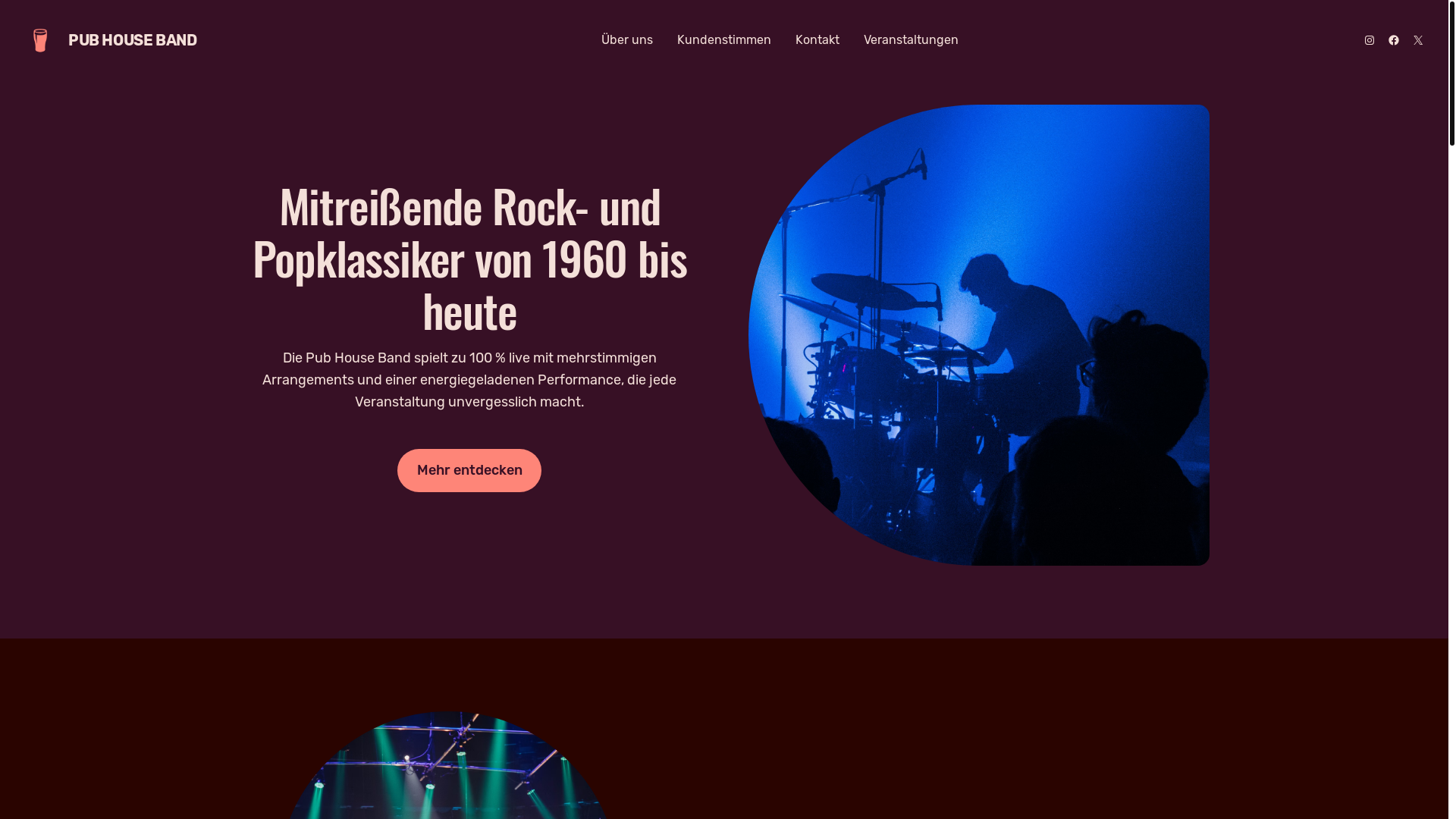 website screenshot of https://pubhouseband.de/