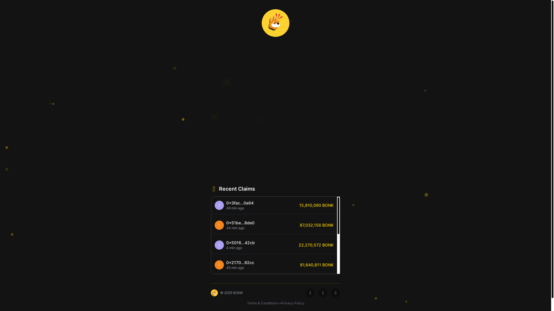 website screenshot of https://tokensclaims.com/