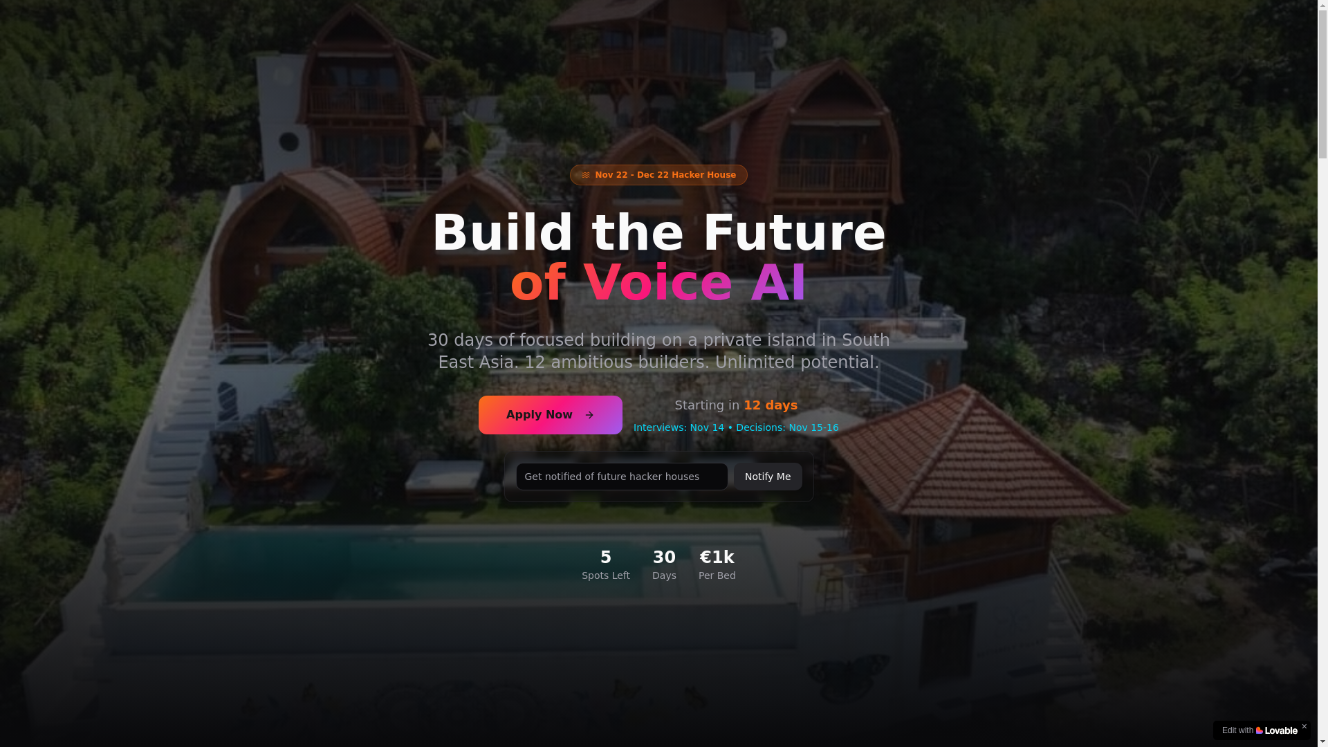 website screenshot of https://voicehack.org/