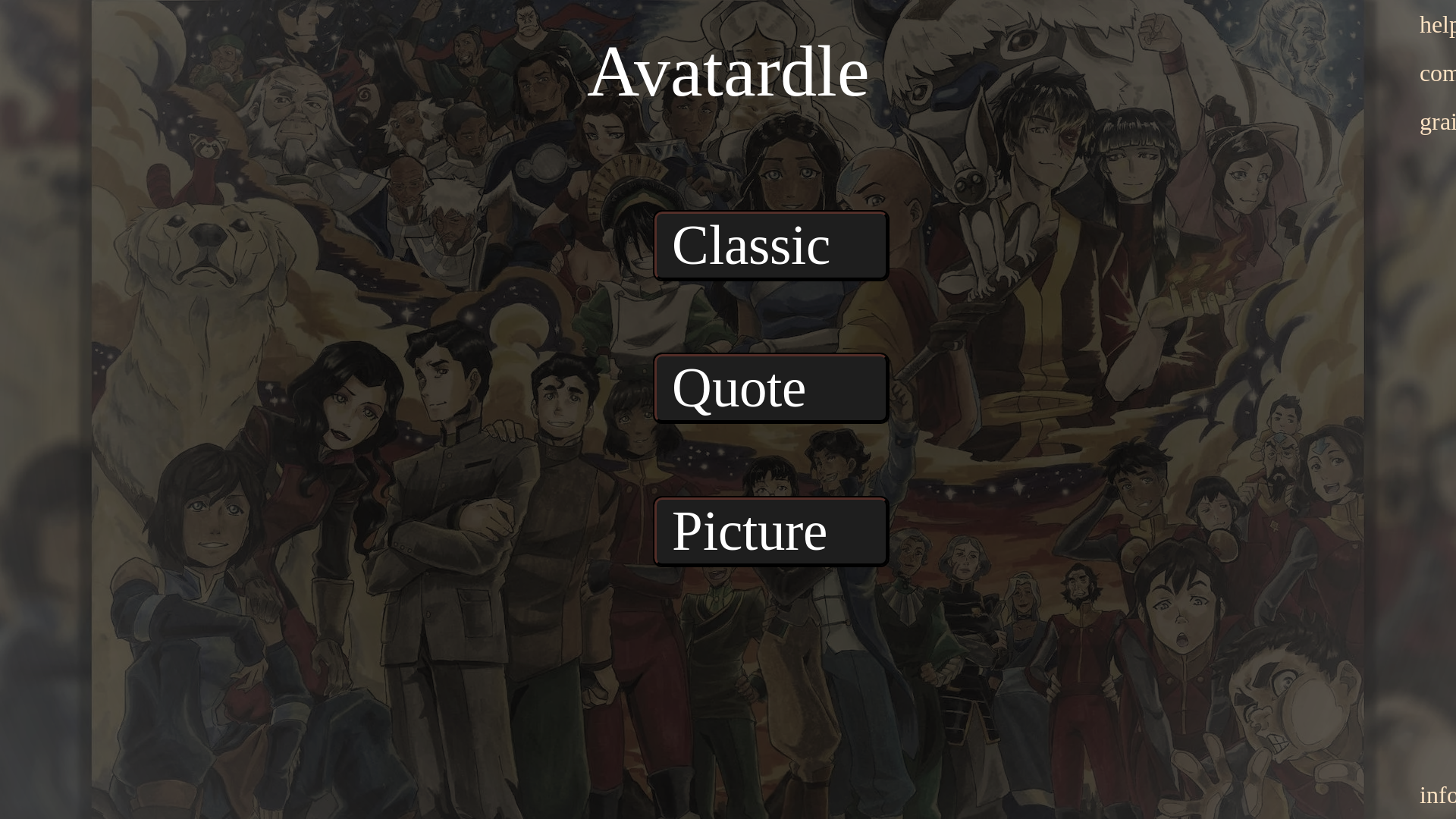 website screenshot of https://avatardle.pages.dev/