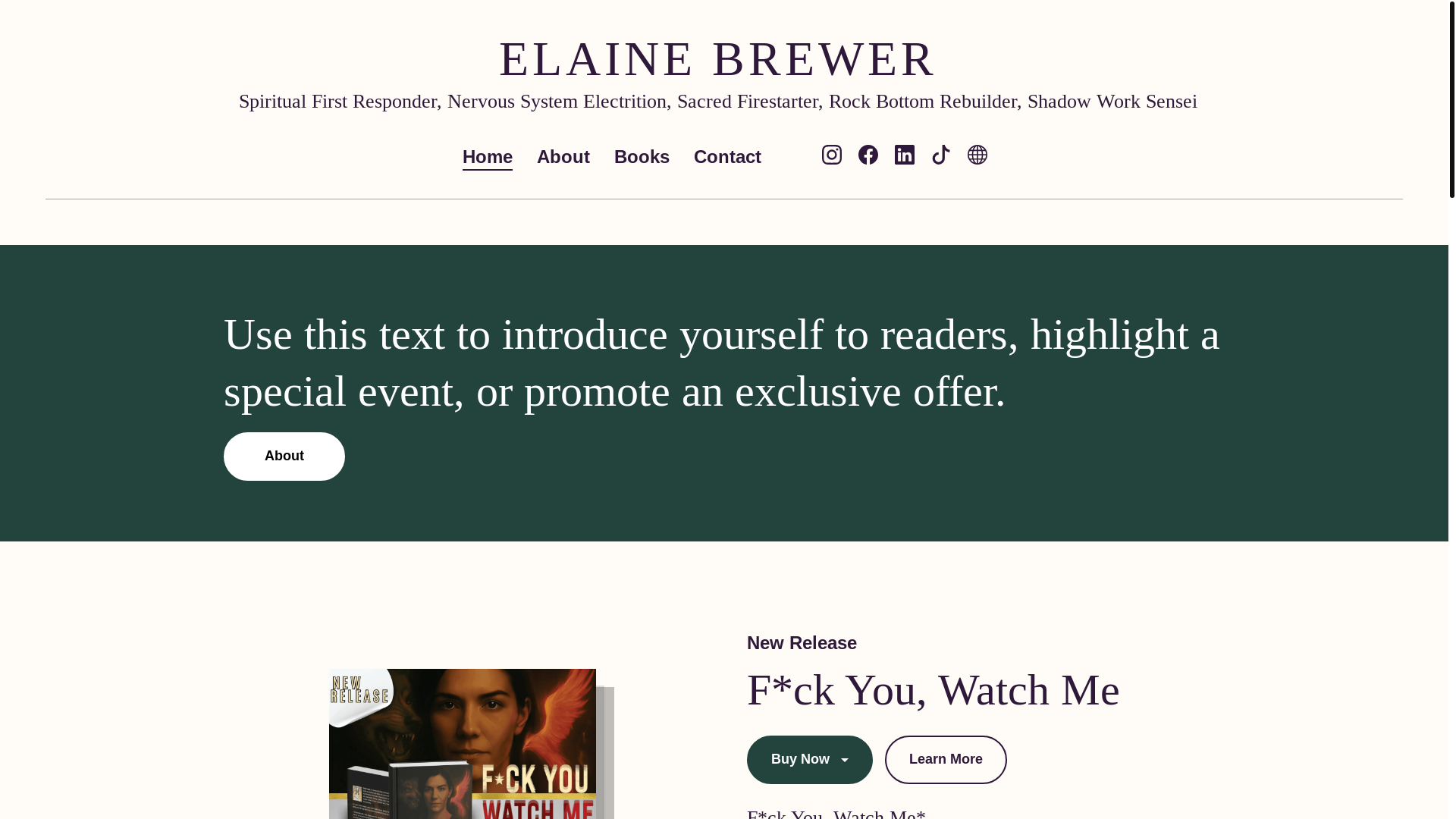 website screenshot of https://elainebrewer.com/