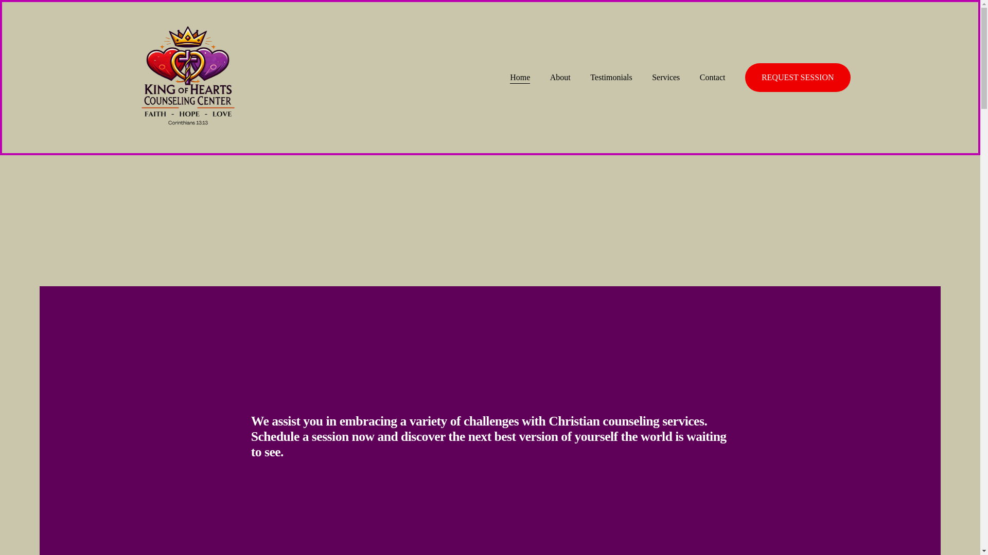website screenshot of https://kingofheartscounselingcenter.com/