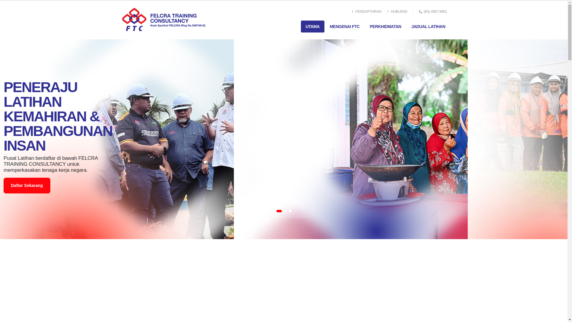 website screenshot of https://ftctraining.my/
