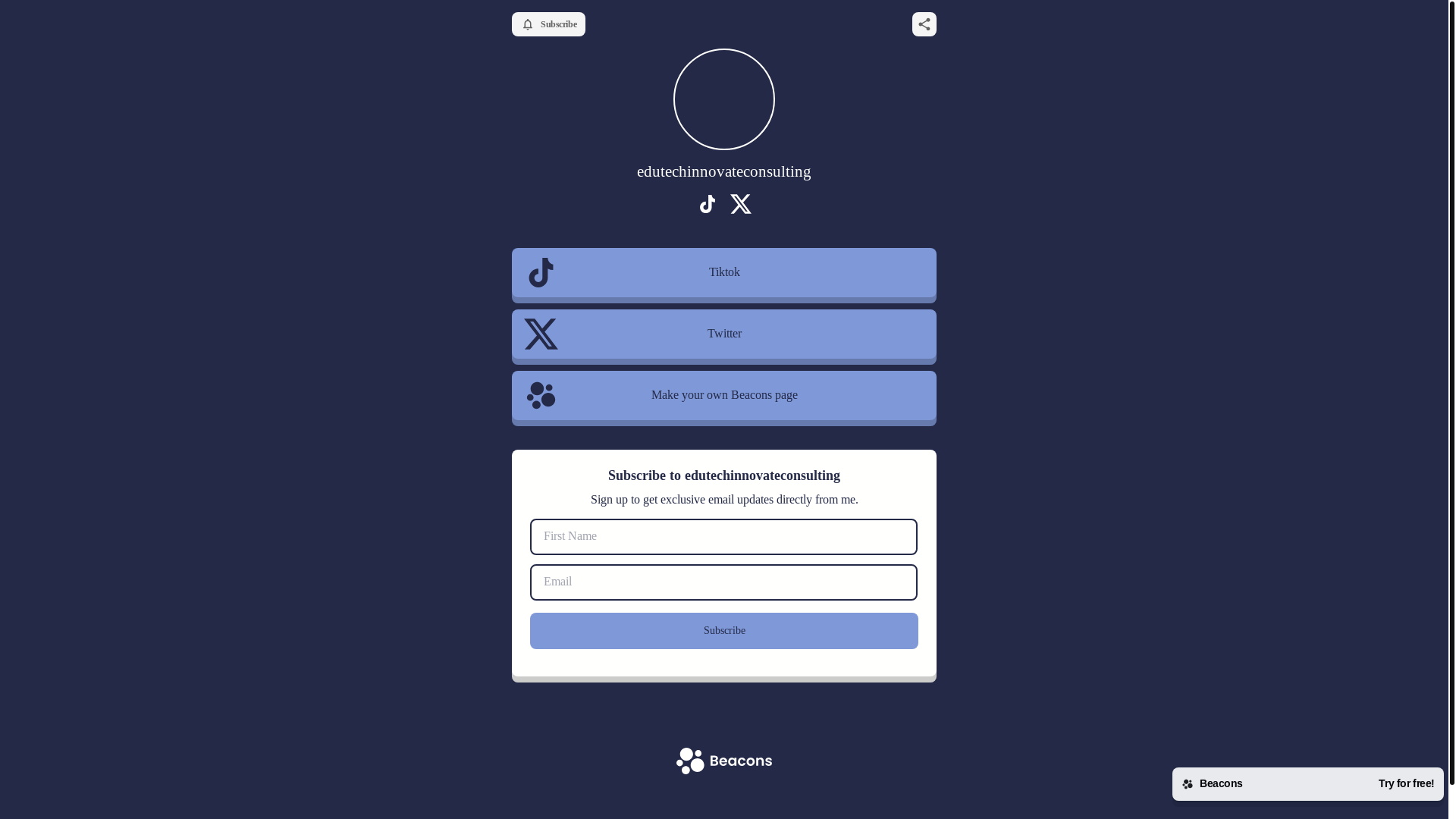 website screenshot of https://edutechinnovateconsulting.com/
