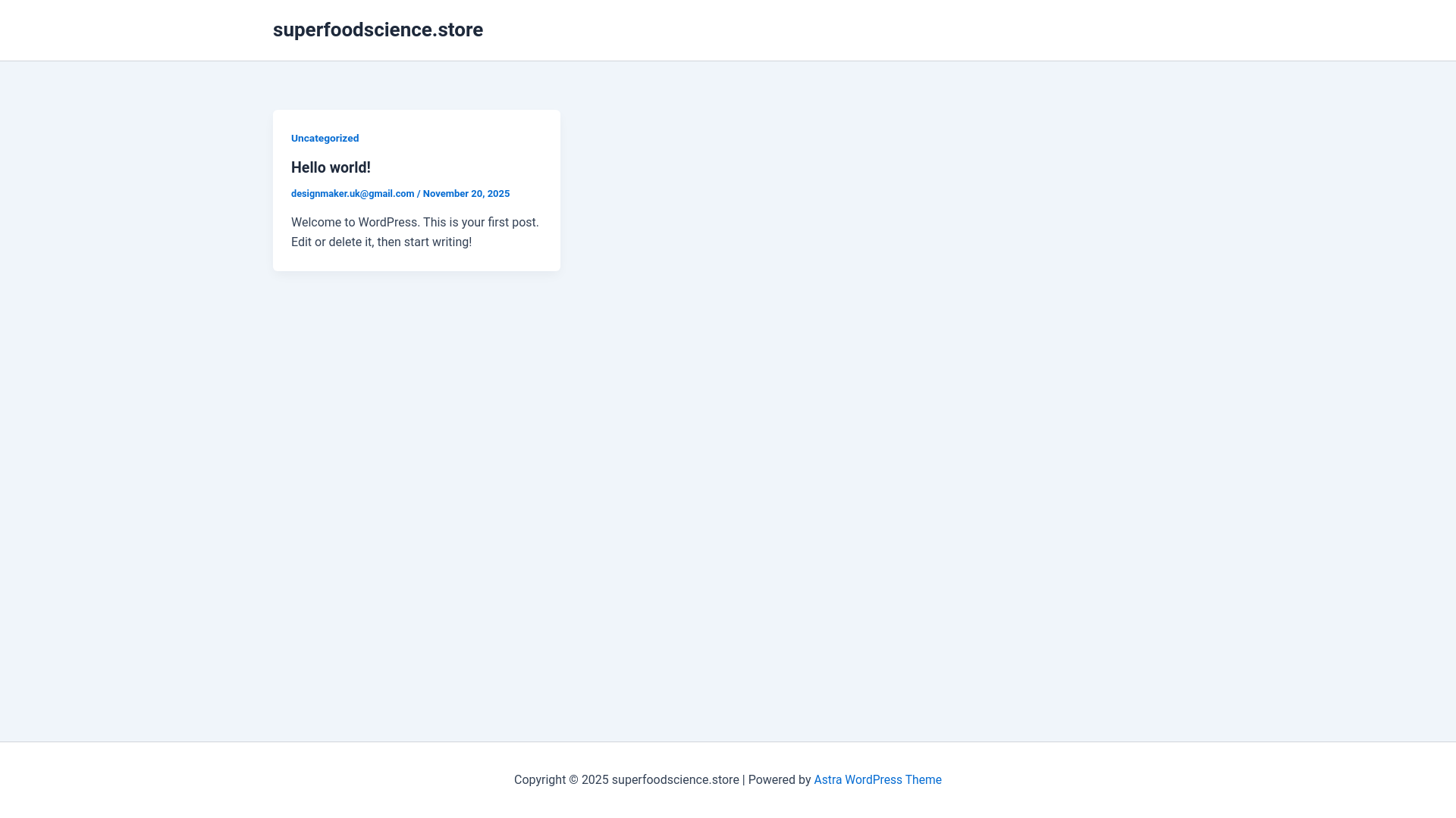 website screenshot of https://superfoodscience.store/