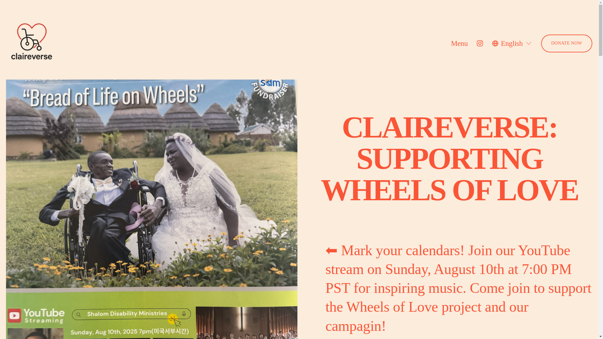 website screenshot of https://claireversewheelsofjoy.com/