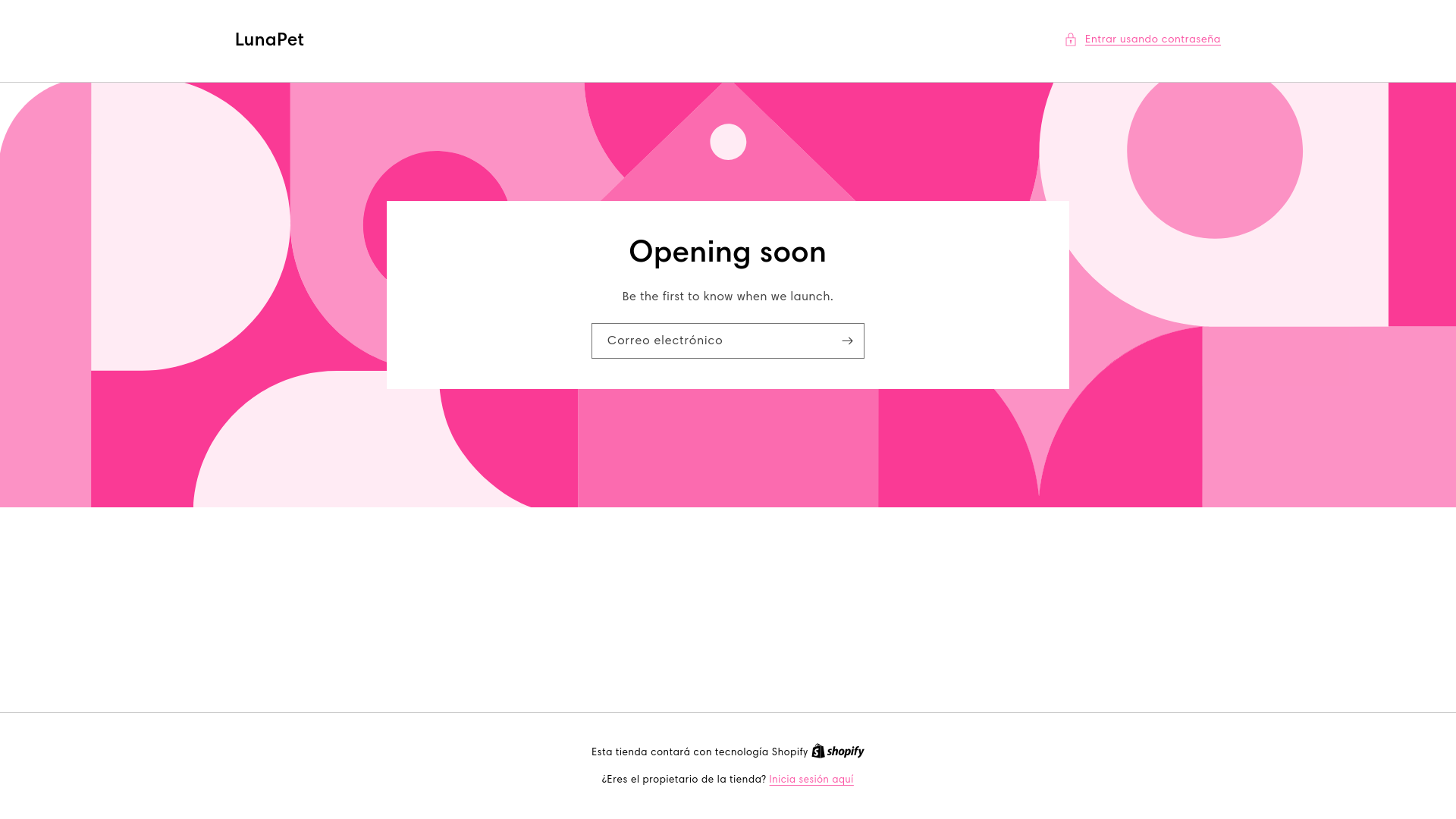 website screenshot of https://lunapett.com/
