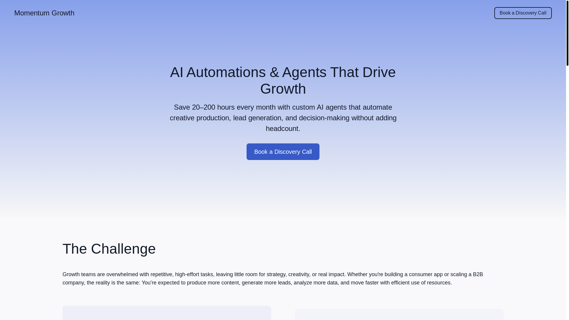 website screenshot of https://businessgrowthmomentum.com/