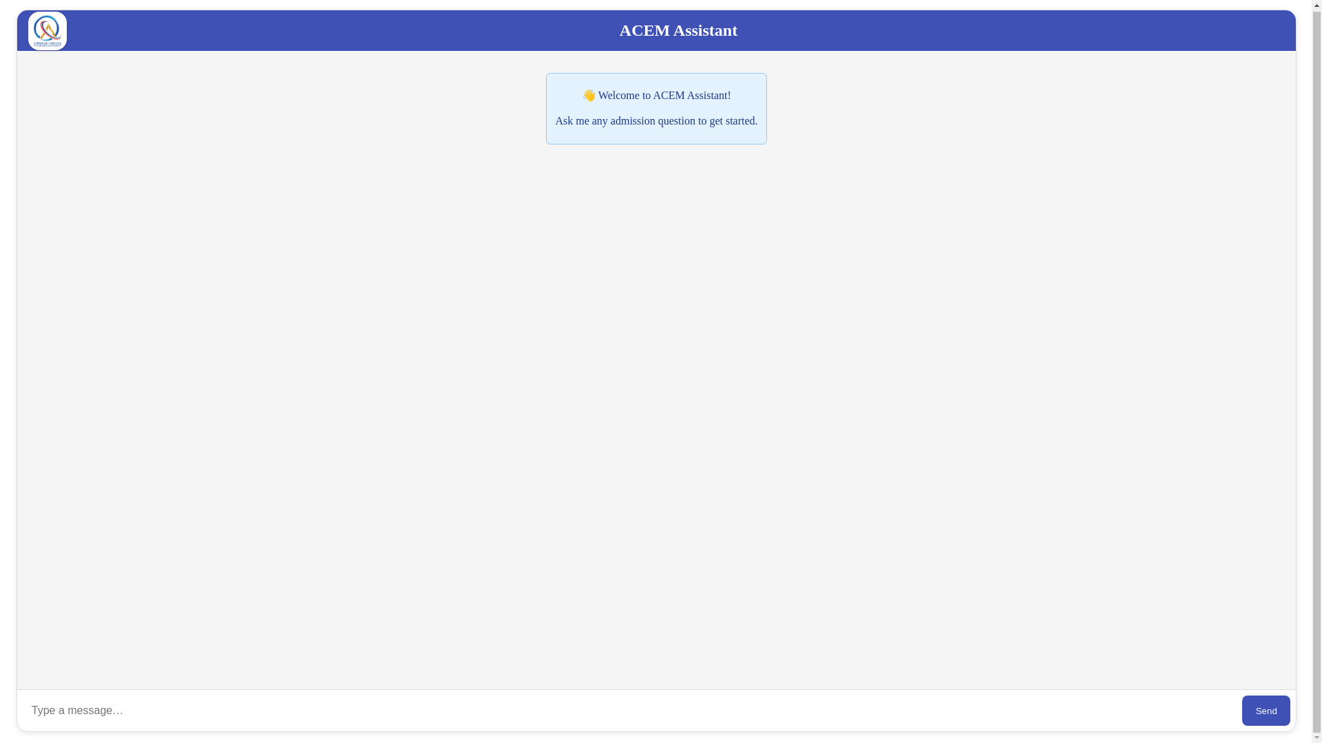 website screenshot of https://acem-chat.tech/