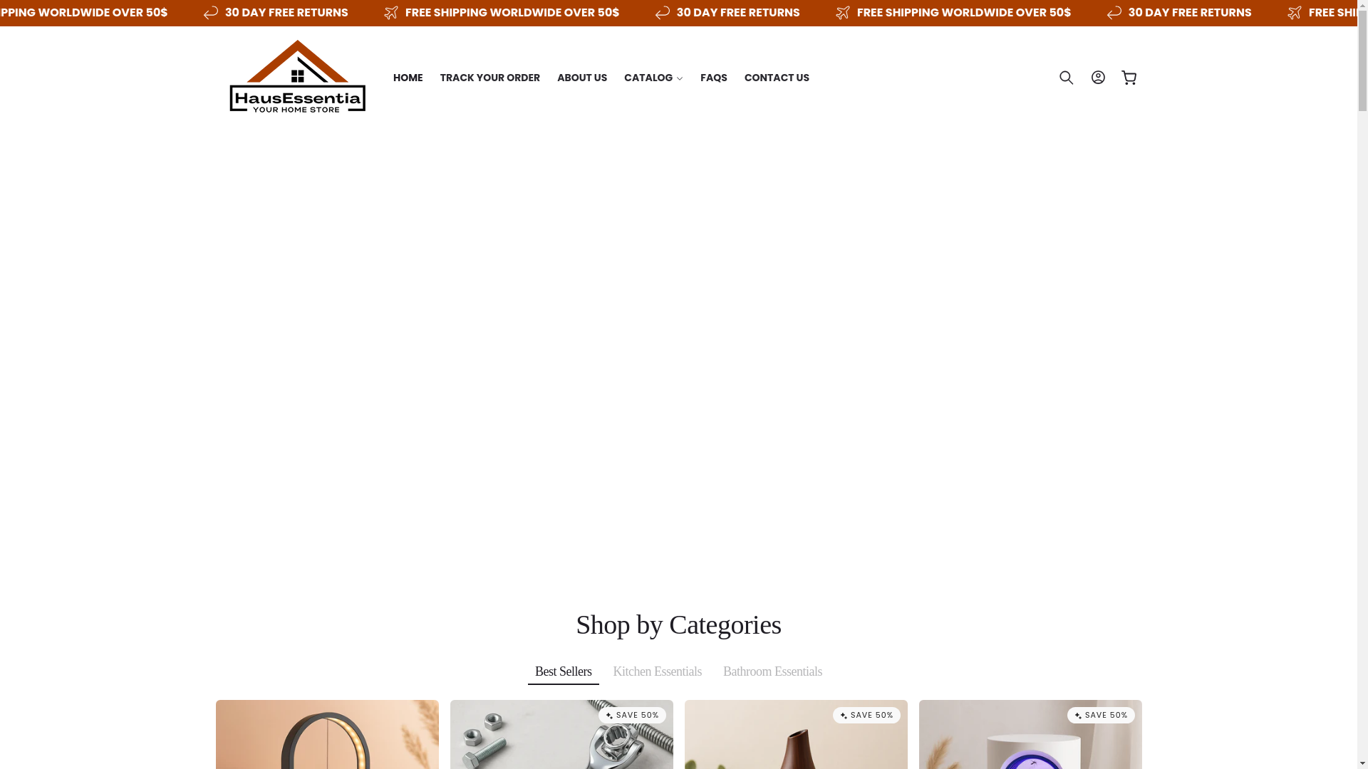 website screenshot of https://hausessentia.store/