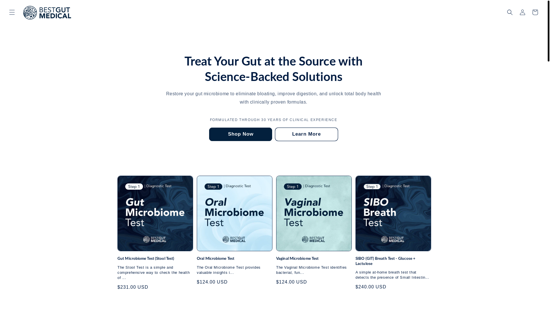 website screenshot of https://themicrobiomeclinic.com.au/